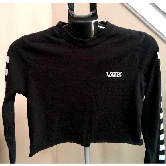 Vans Long Sleeve, Cropped Juniors Small Black Shirt XS - Picture 2 of 8